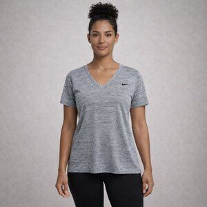 Nike Women's Legend Dri-Fit V-Neck Striped Tee - Size M